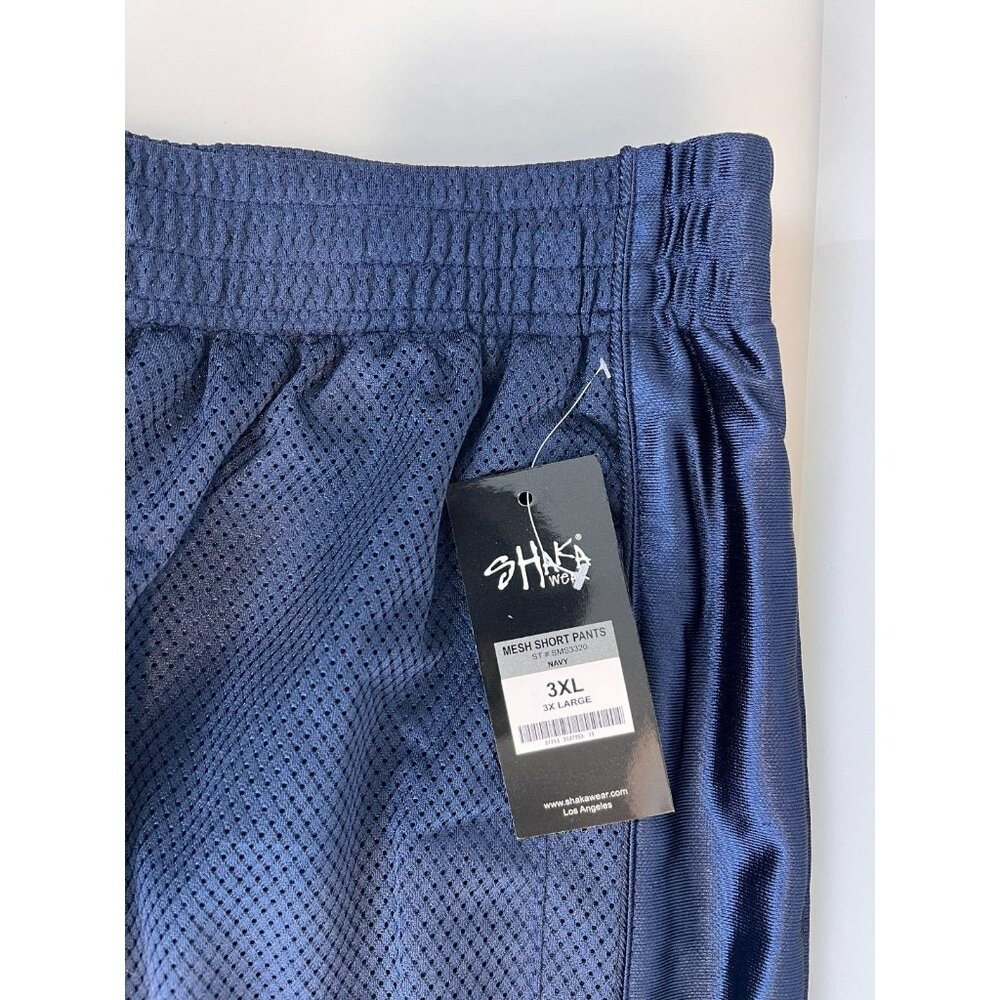 Shaka Wear Men's Navy Blue Basketball Mesh Workout Gym Shorts Size 3XL - Picture 4 of 10